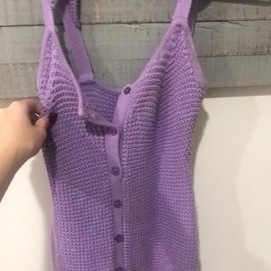 purple crochet mini dress
